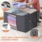 90 L Large Storage Bags, 6 Pack Clothes Storage Bins Foldable Closet Organizers Storage Containers with Reinforced Handle for Clothing, Blanket, Comforters, Bed Sheets, Pillows and Toys (Gray)& Organizer Storage Tote Bag